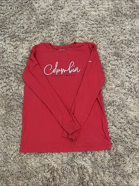 Columbia Red Long Sleeve Script Logo Shirt